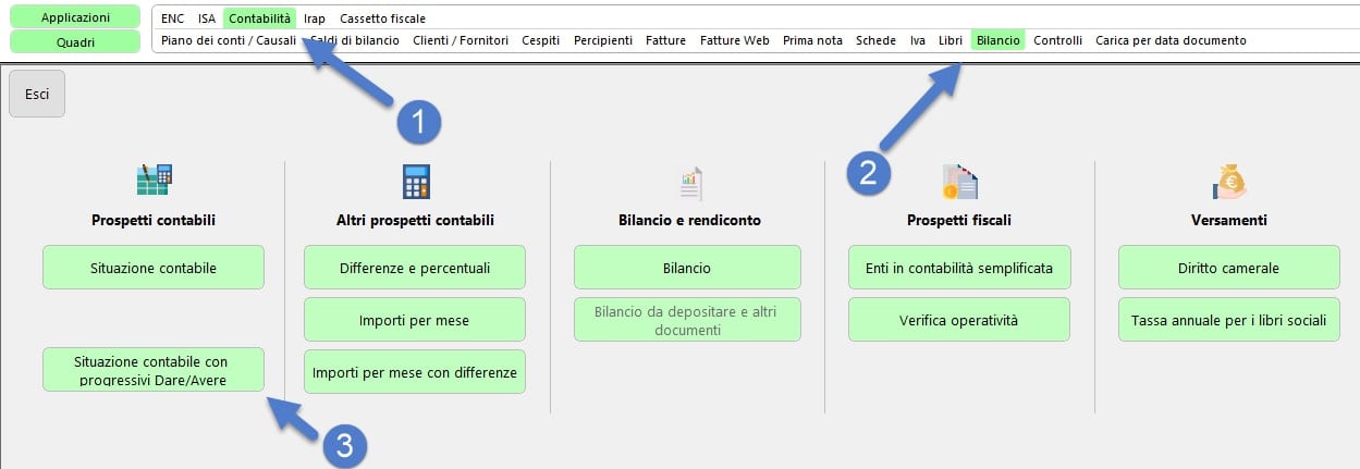 Procedura di accesso al bilancio in oggetto