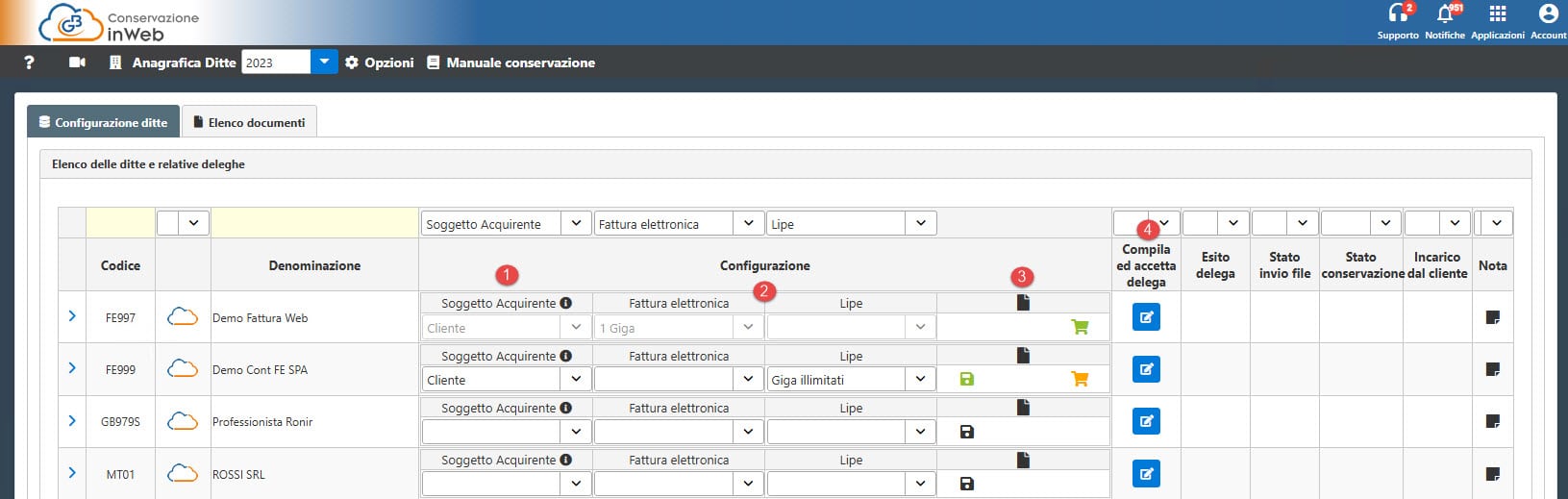 Procedura creazione delega