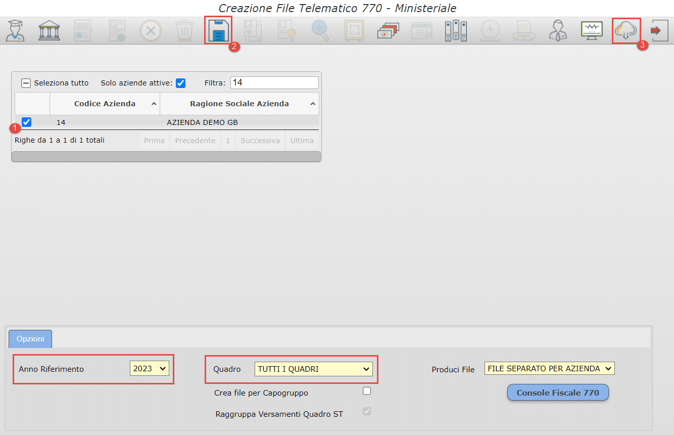 Procedure for creating 770 electronic file