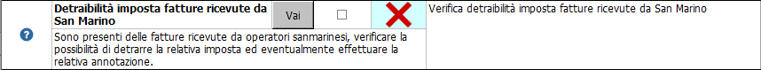 Controllo Detraibilità imposta fatture ricevute da San Marino