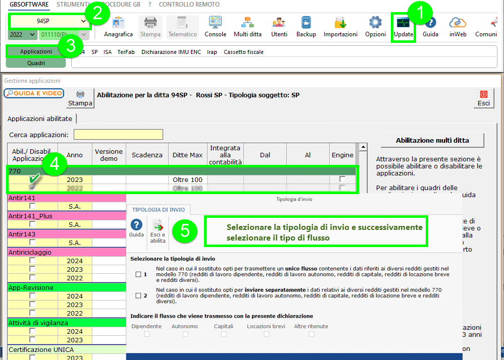 Abilitazione singola 770 2024