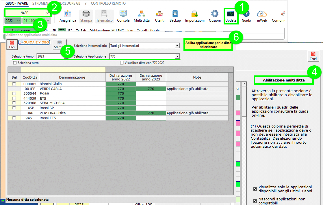 Abilitazione multiditta 770 2024