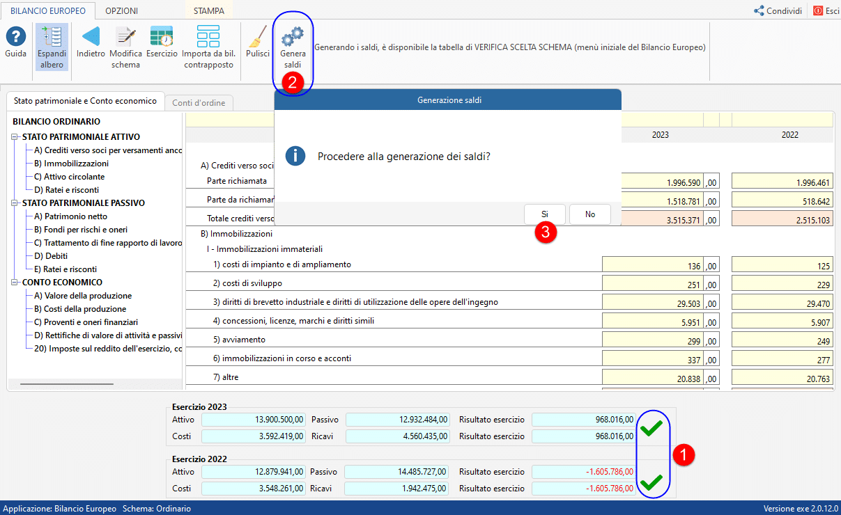 Procedura Genera saldi