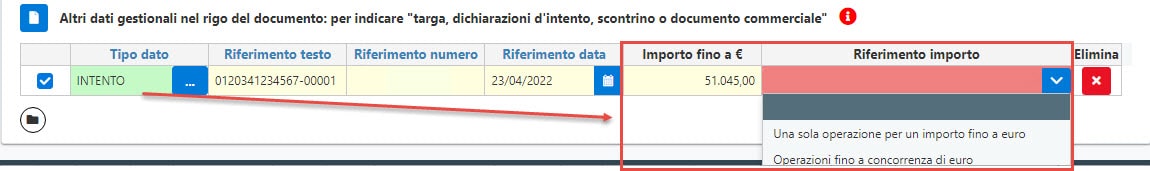 Impostazione Del Valore Massimo Della Dichiarazione D’Intento