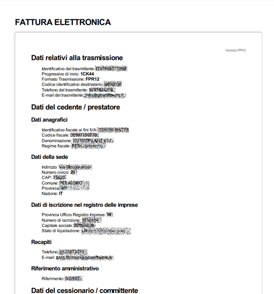 Stampa fattura elettronica