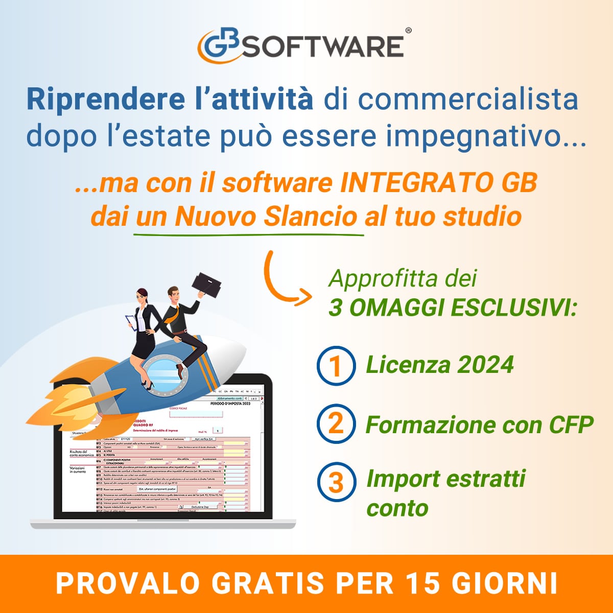 Dai nuovo slancio al tuo studio col software INTEGRATO GB e approfitta di 3 omaggi esclusivi!