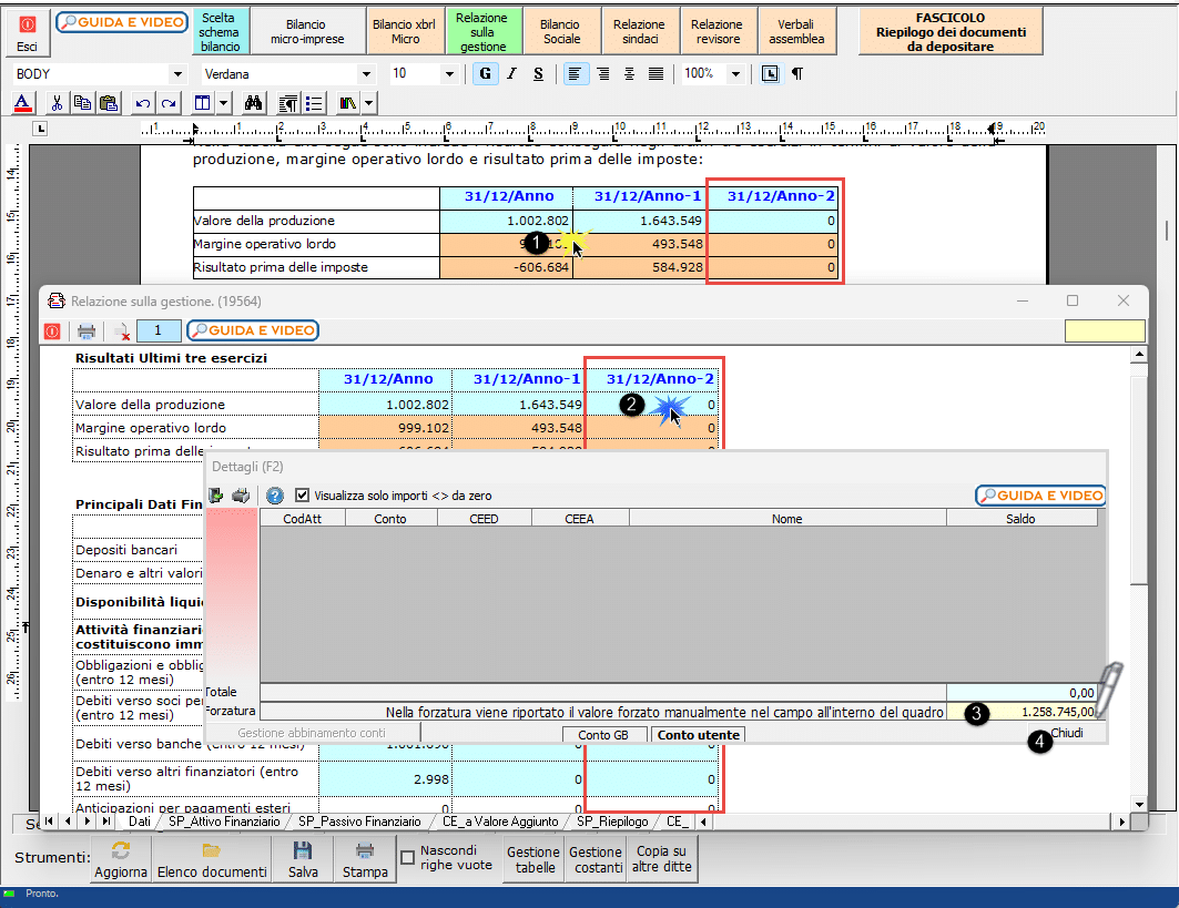 Procedura Inserimento valore produzione n-2 a totale