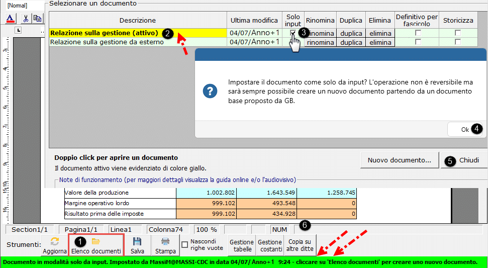 Procedura documento modificabile senza blocco