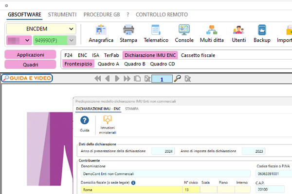 Dichiarazione IMU ENC - Predisposizione modello dichiarazione IMU ENC