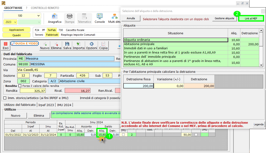 Procedura verifica aliquote