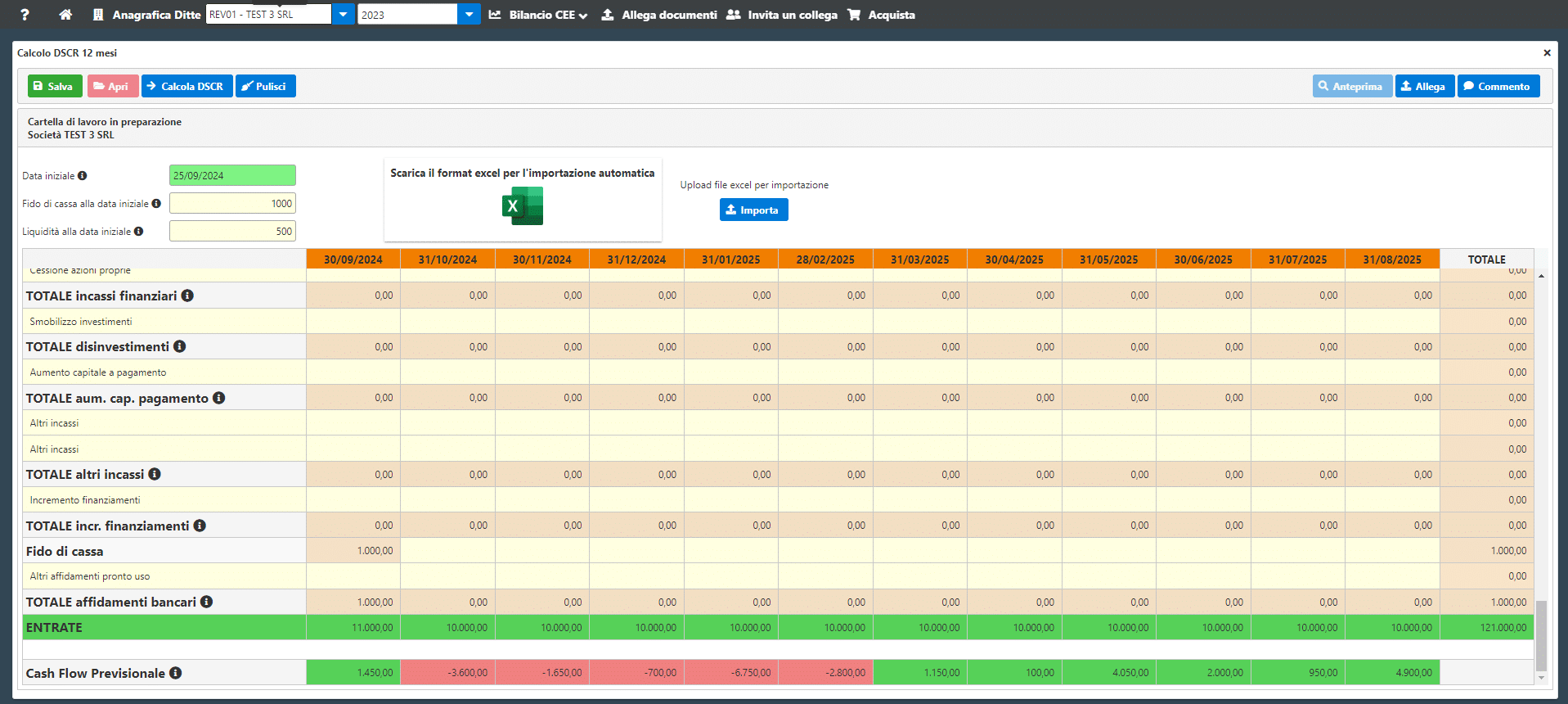 File excel riportato automaticamente dalla procedura