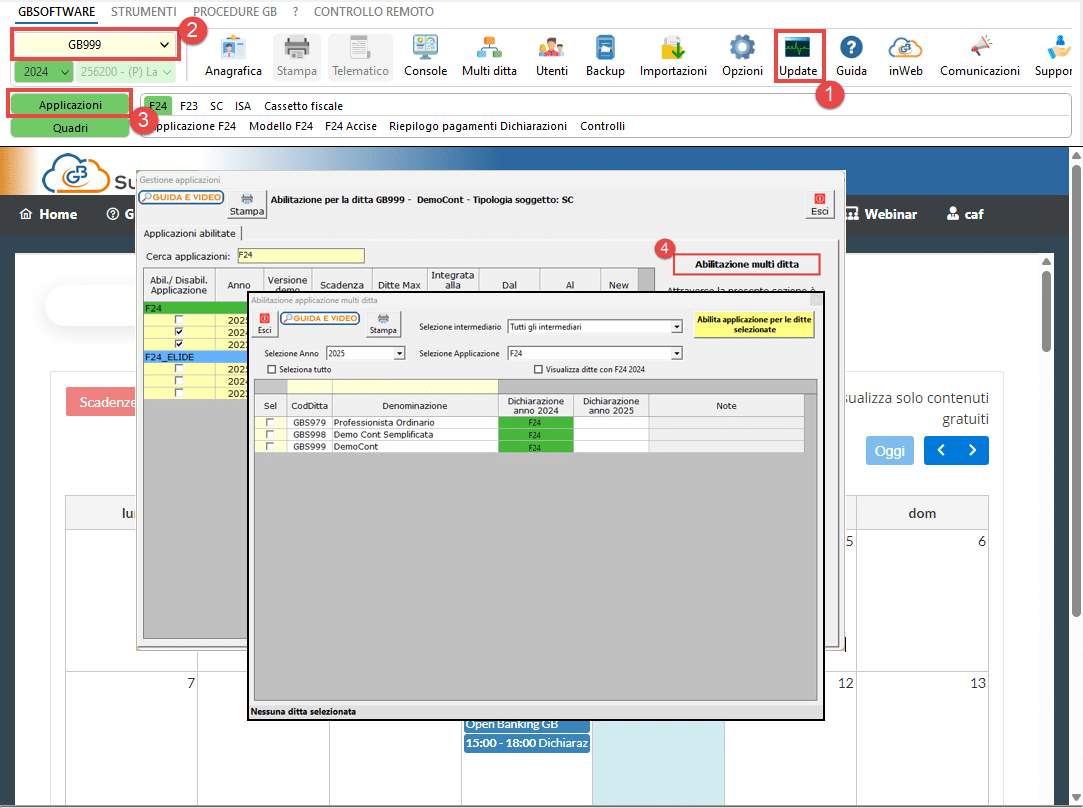 Procedura abilitazione applicazione F24 2025 multipla