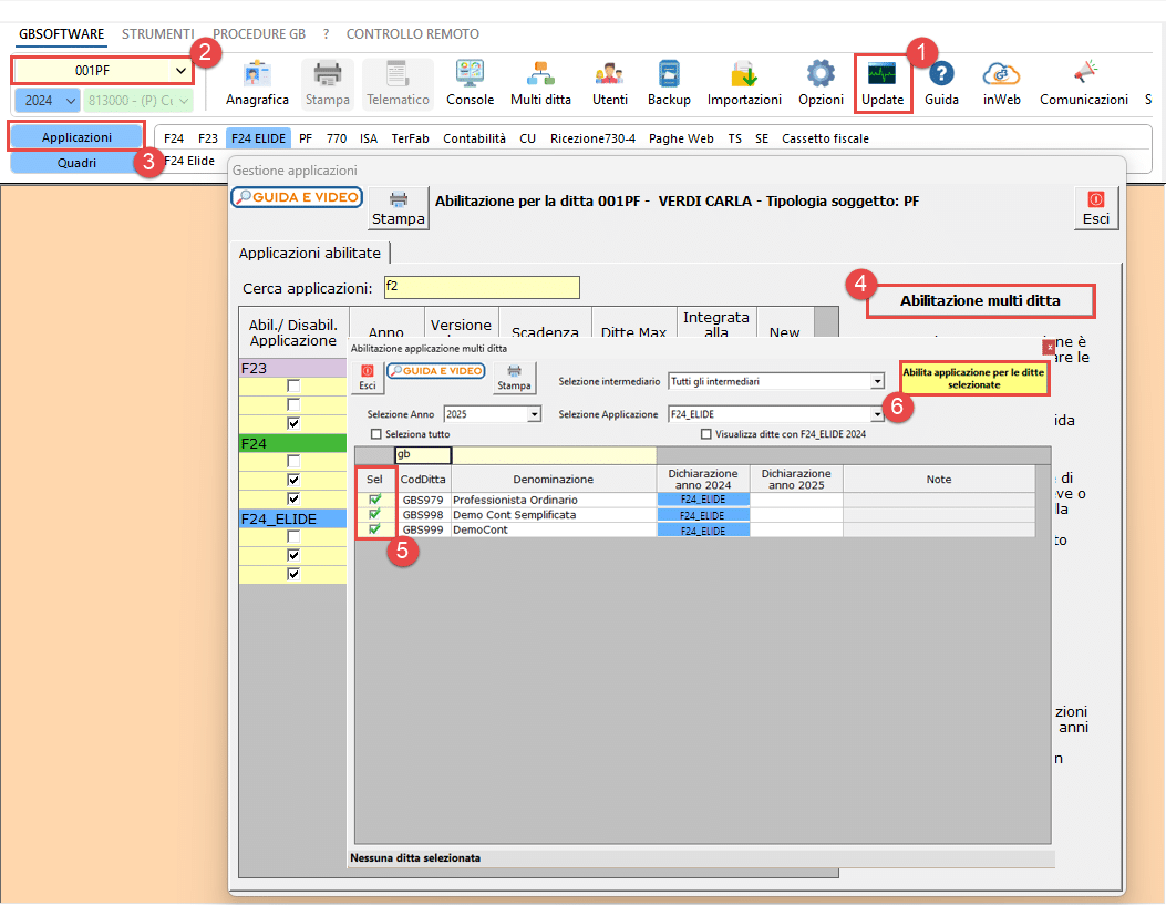 Procedura Abilitazione multipla applicazione F24 Elide 2025