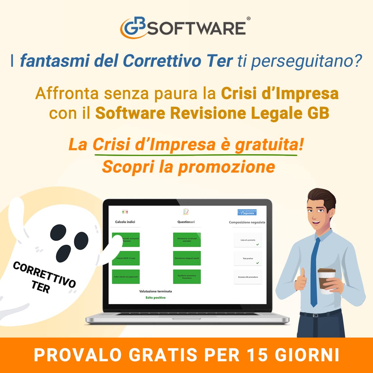 I fantasmi del Correttivo Ter ti perseguitano? Affronta senza paura la Crisi d'Impresa con il Software Revisione Legale GB